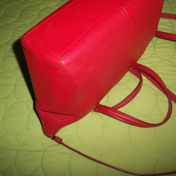 Coach Prairie Red Pebble Leather Satchel/Crossbody Bag with Wallet - Picture 12 of 16